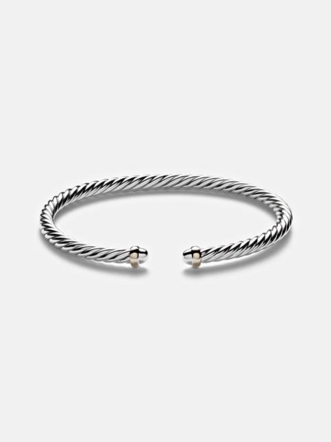 DAVID YURMAN Cable Flex sterling silver and 14kt gold cuff bracelet