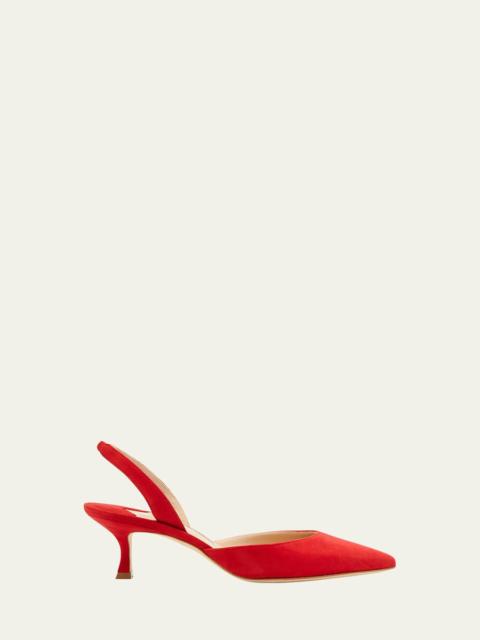 Manolo Blahnik Carolyne Kitten-Heel Halter Pumps