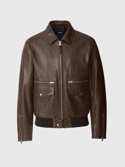 MACKAGE JAKARI-SNK Snake Pattern Leather Zip Jacket