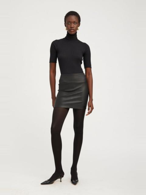 SPRWMN BLACK LEATHER CLASSIC MINI SKIRT