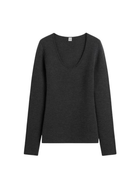 TOTEME Charcoal Compact Knit Top