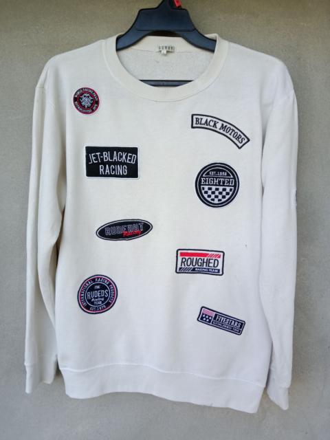 Other Designers Japanese Brand - White Browny with multi racing patches crewneck