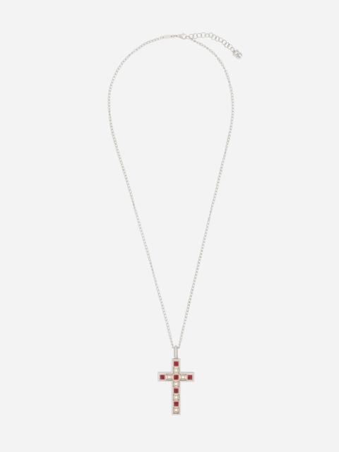Dolce & Gabbana Tradition pendant in pink and white gold 18kt with rubies diamonds