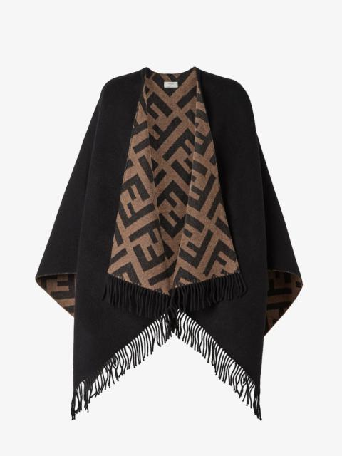 FENDI Multicolor wool and cashmere poncho