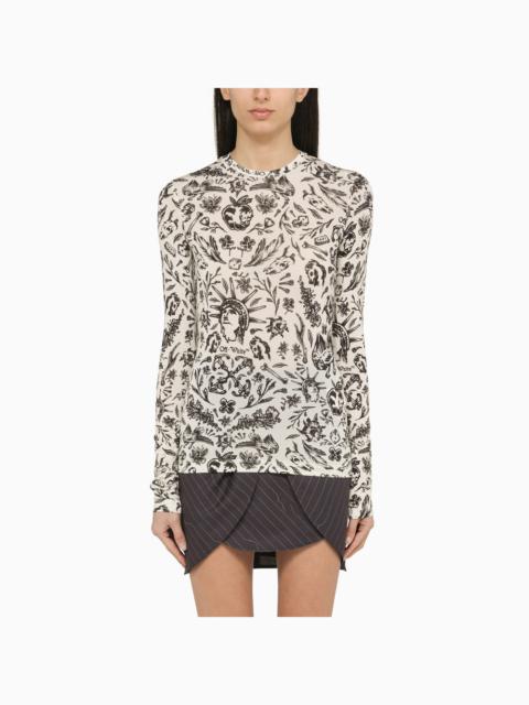 Off White™ Long Sleeved Top With Tattoo Print