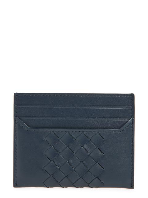 Bottega Veneta Bottega Veneta Piccolo Intrecciato Leather Card Case in Neptune at Nordstrom