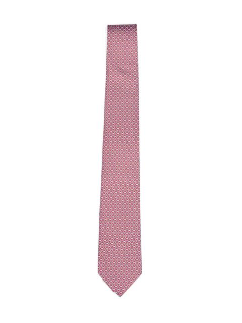 FERRAGAMO Ferragamo Men Red Gancini Silk Twill Tie