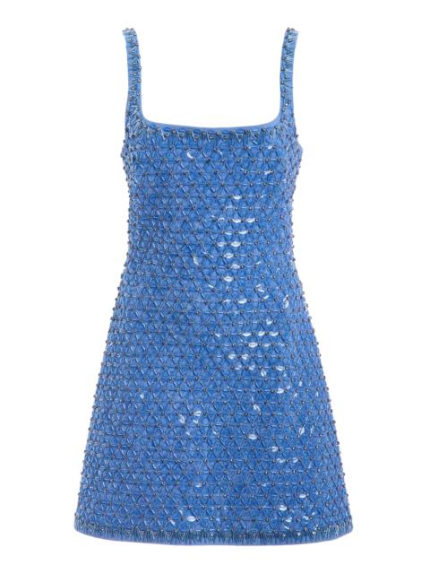 SIMKHAI Ziva Embellished Mini Dress blue