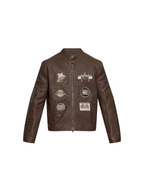 AMIRI patch-detail leather jacket