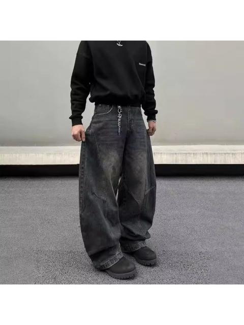 Other Designers nezawa x Asano Embroidered Baggy Wide Leg Flare Denim Jeans