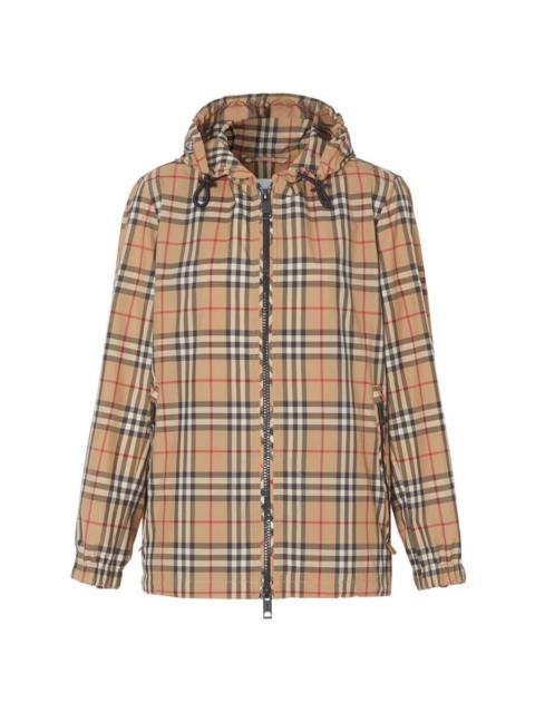 Burberry Vintage Check Drawstring Hooded Jacket