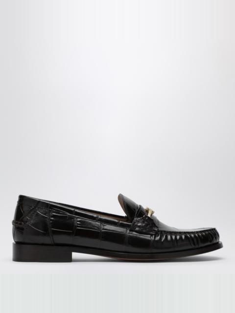 FERRAGAMO Dark Brown Moccasin new Vara chain