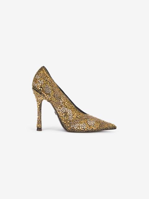 Roberto Cavalli Gold Pointed-Toe Pumps