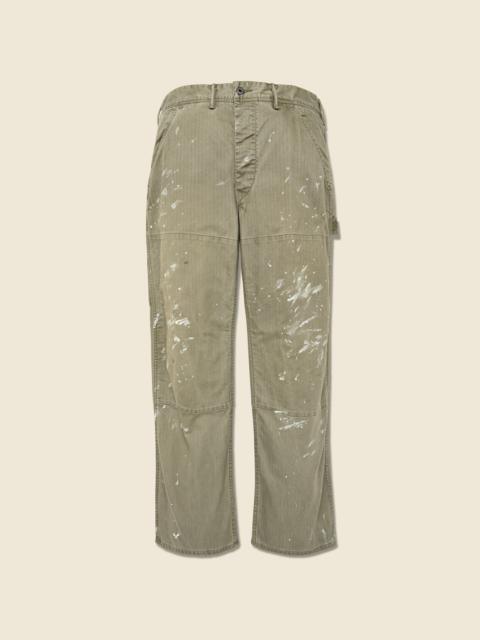 RRL by Ralph Lauren Piece Dyed Paint Splatter N3 Carpenter Pant - Olive