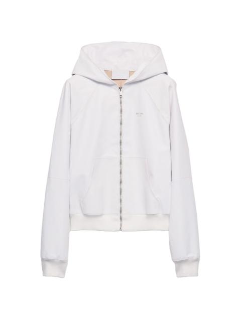 Prada leather zip-up hoodie