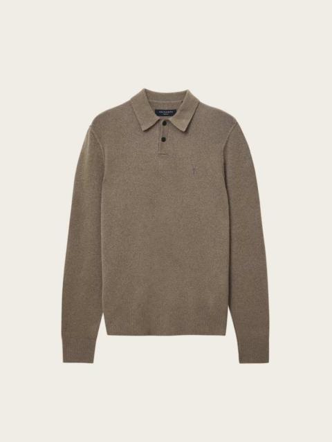 ALLSAINTS STATTEN LONG SLEEVE POLO SWEATER