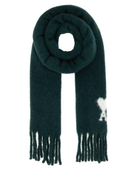 AMI Paris Ami Women Bottle Green Alpaca Blend Scarf