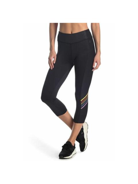 Splendid Studio Striped Capri Leggings in Black Multi Stripe SZ L NWT $88