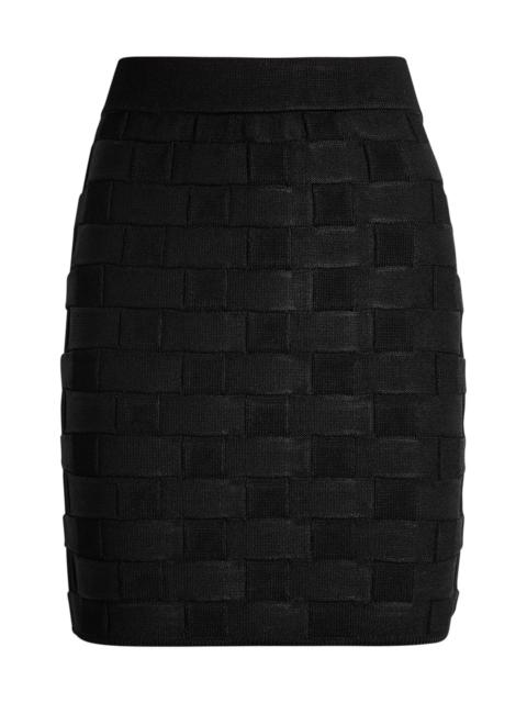 TOVE Tove Ash Checked Knit Mini Skirt