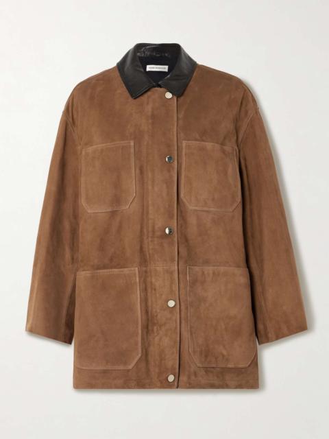 Barn leather-trimmed suede jacket Tan