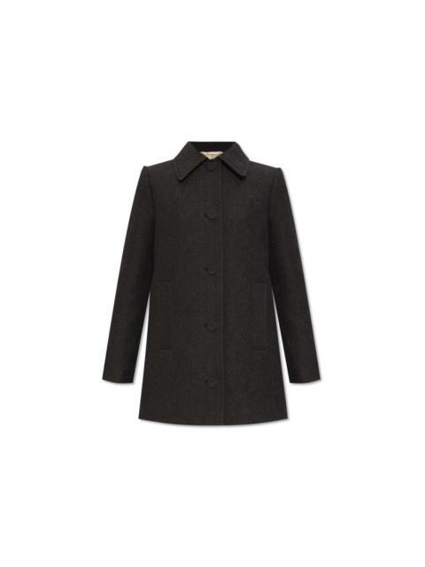 GUCCI GUCCI Black Textured Coat New & Authentic (Women's size:IT 4