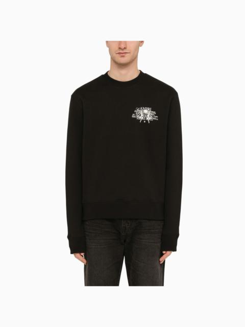 Amiri Black Cotton Crewneck Sweatshirt With Logo Print