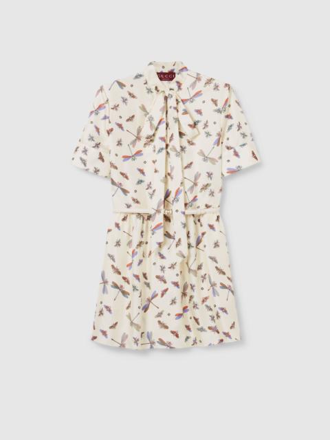 GUCCI Printed silk twill dress