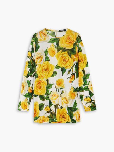 Dolce & Gabbana Floral-print organza blouse