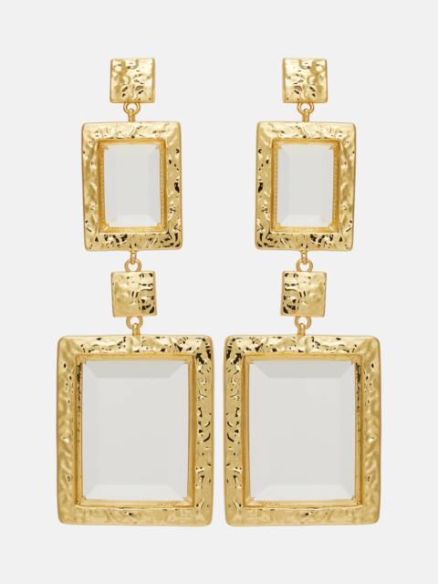REBECCA VALLANCE Embellished gold-plated drop earrings
