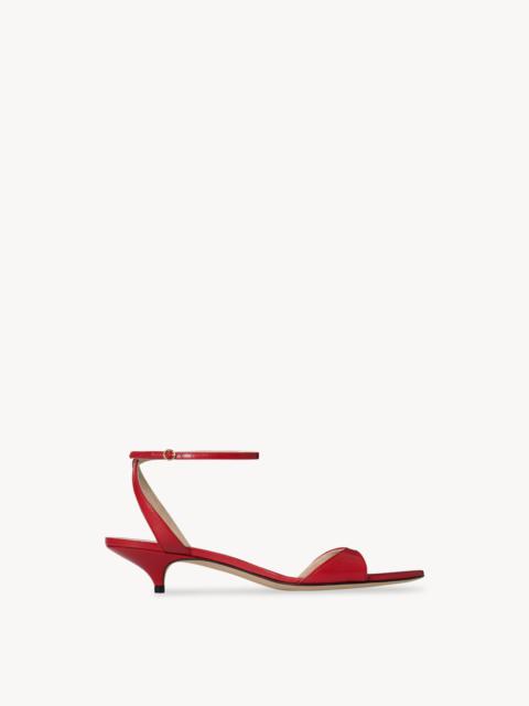 The Row Vika Ankle Strap Kitten Heel in Leather