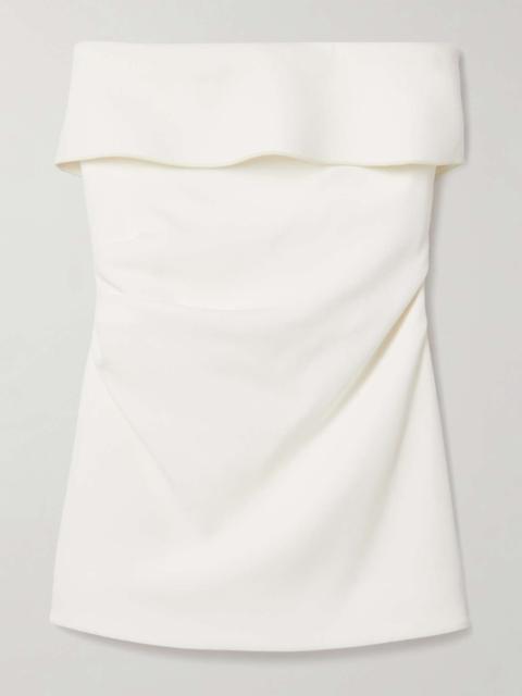 Proenza Schouler Felicity strapless layered ruched crepe top