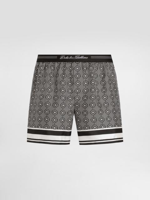 Dolce & Gabbana Printed silk twill boxer shorts