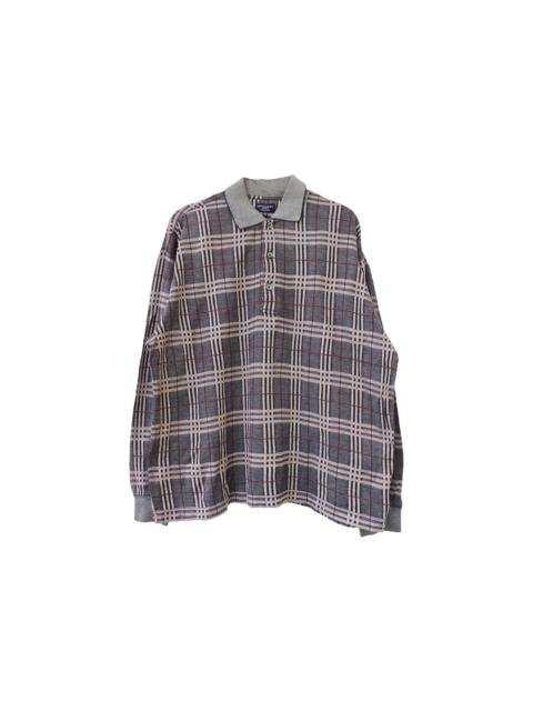 BURBERRY GOLF PLAID LONG SLEEVE POLO SHIRT