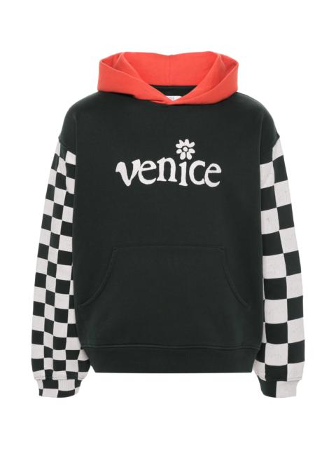 ERL VENICE-PRINT COLOUR-BLOCK HOODIE