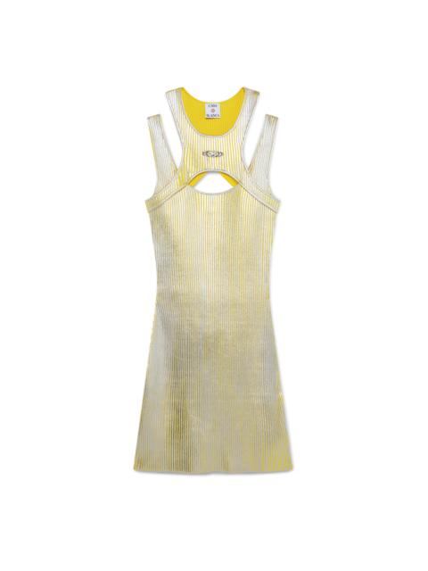 CASABLANCA Yellow Foil Printed Mini Dress | Casablanca Paris