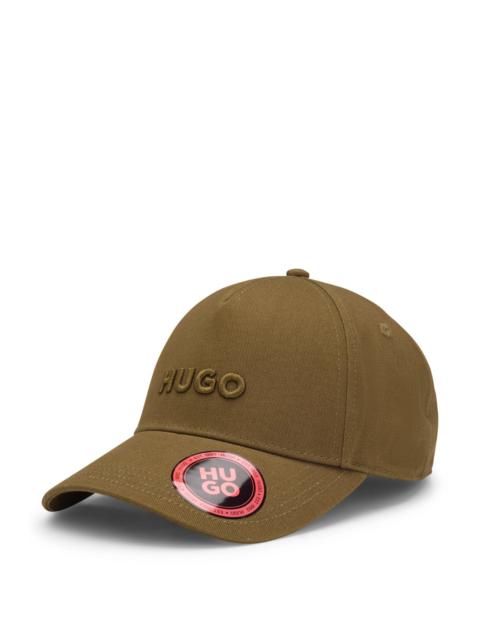 HUGO COTTON-TWILL CAP WITH CROPPED LOGO PRINT