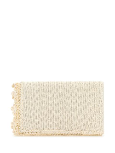 Ivory crochet clutch
