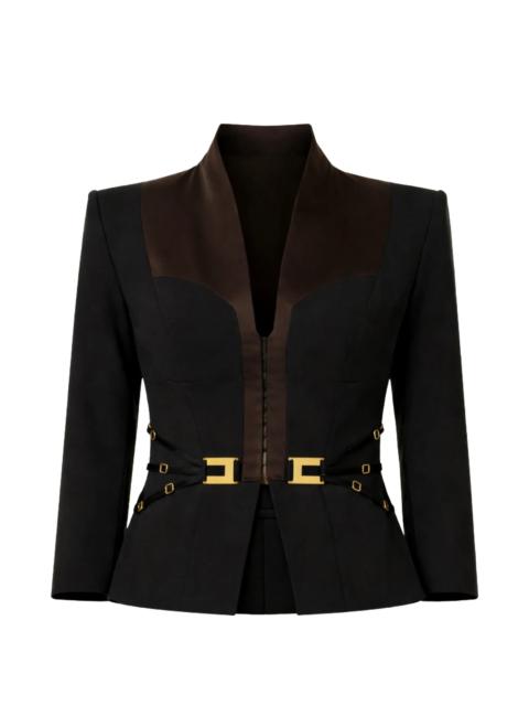 ELISABETTA FRANCHI Elisabetta Franchi V-neck Buckle Blazer