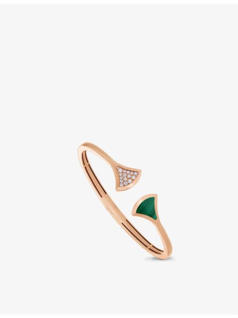 BVLGARI Diva's Dream 18ct rose-gold, malachite and 0.16ct brilliant-cut diamond bracelet