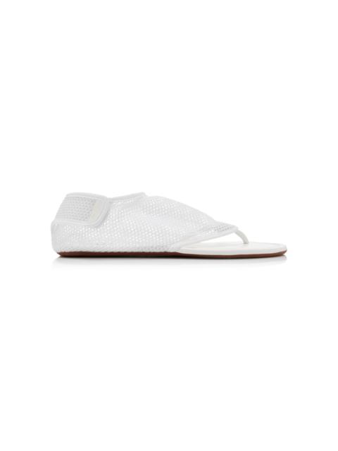 Alaïa Fishnet Thong Sandals white