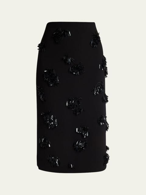 Proenza Schouler Moira Embroidered Compact Crepe Skirt