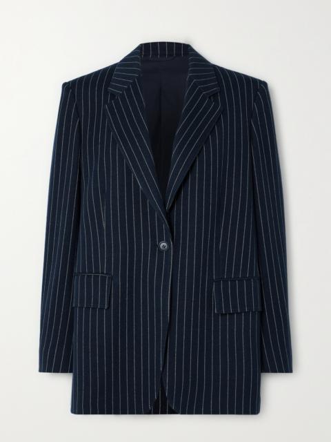 Max Mara Aceri Pinstriped Cotton, Cashmere And Silk-blend Blazer