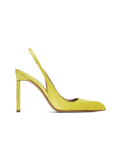TOM FORD Yellow Satin T Slingback Heels