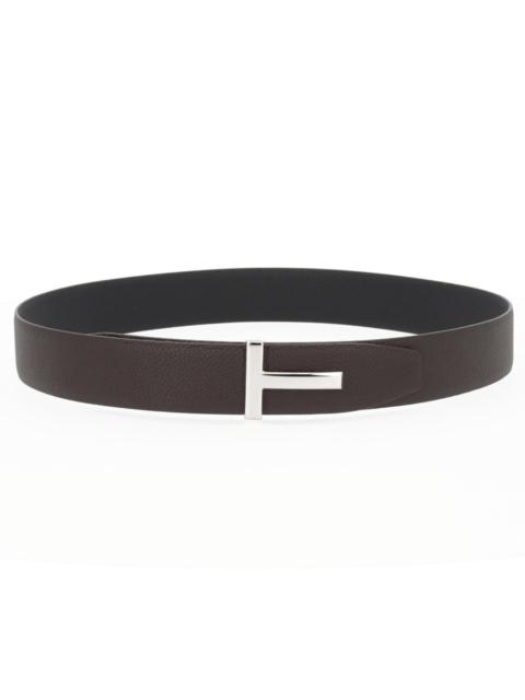 TOM FORD LEATHER BELT WITH T BUCKLE