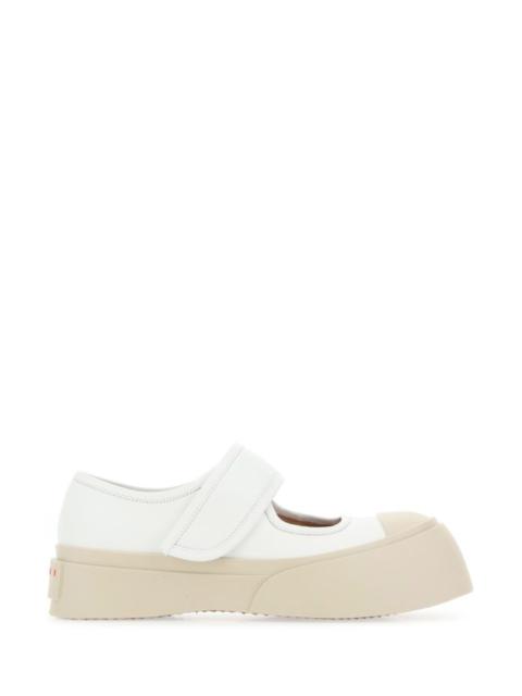 Marni Woman White Leather Mary Jane Sneakers