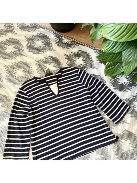 Other Designers Van Heusen Women's White and Blue Blouse