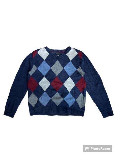 Other Designers Tommy Hilfiger - Jumper Pullover Sweater V Neck Knitted Navy Casual Top