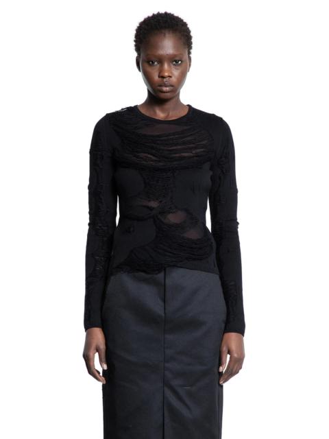 MM6 Maison Margiela Shredded-Cotton-And-Tulle-Sweater