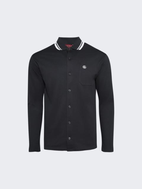 GUCCI Long Sleeve Polo Shirt Anthracite