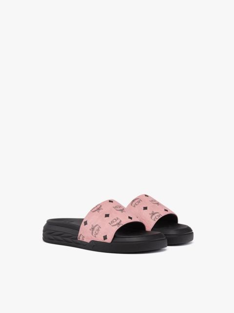 MCM Visetos Slide Sandals
